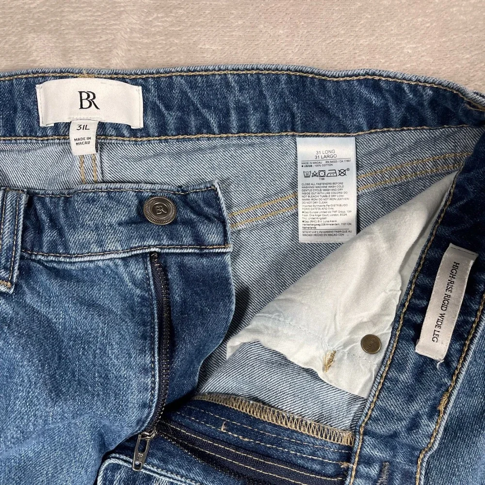 Banana Republic Women's Jeans High Rise Rigid Wide Leg‎ Denim 31L (Long) Blue